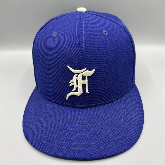 Fear of God Hat Men 7 1/8 Blue 59Fifty New Era Fitted Cap LA Dodgers FOG Wool